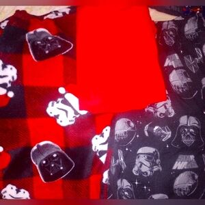 Star Wars 2 Pajama Pants sz Med Black Red Gray & Red Tshirt sz Lg